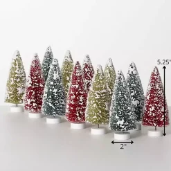Multicolor Bottlebrush Christmas Trees, Set of 12