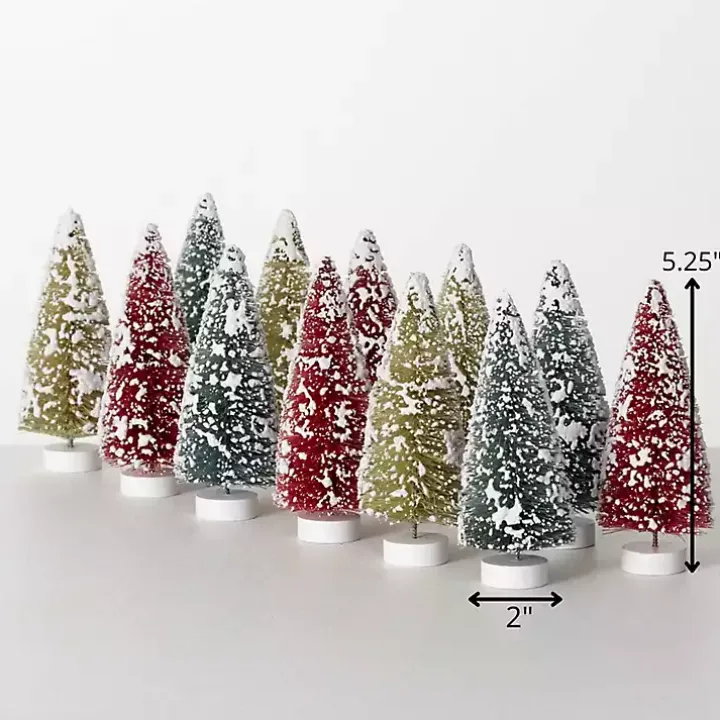 Multicolor Bottlebrush Christmas Trees, Set of 12