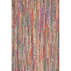 Multi-Color Braided Jute and Cotton Area Rug, 8x10