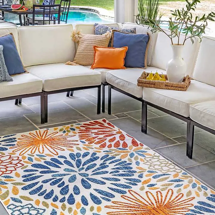 Multicolor Burst Indoor/Outdoor Area Rug, 8x10
