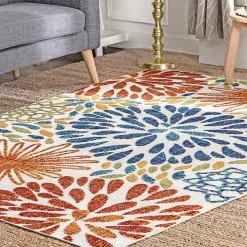 Multicolor Burst Indoor/Outdoor Area Rug, 8x10