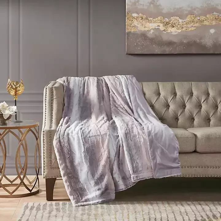 Multicolor Faux Fur Oversized Throw Blanket