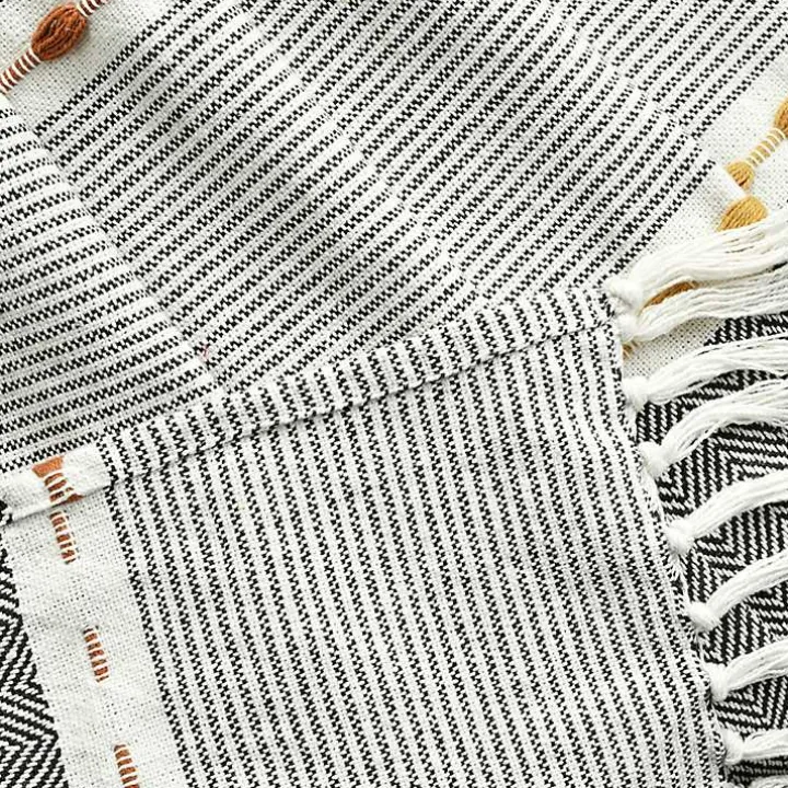 Multicolor Herringbone Stripe Throw