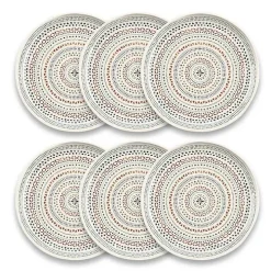 Multicolor Melamine Malena Dinner Plates, Set of 6