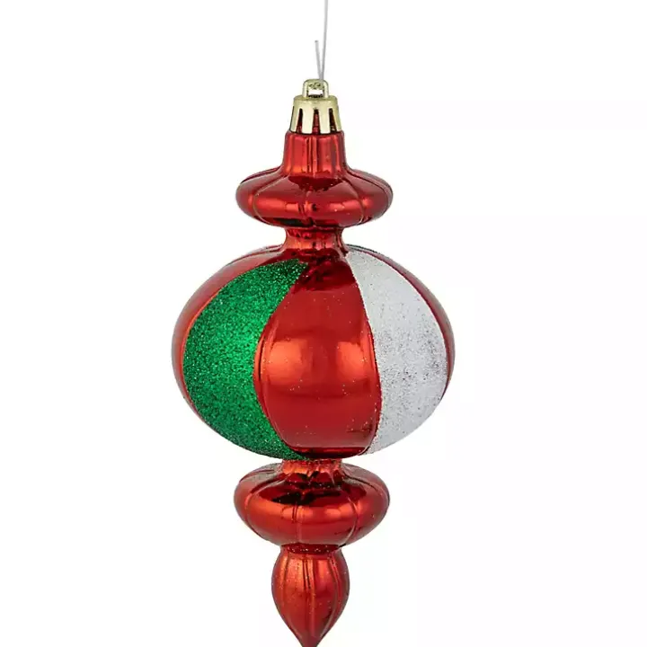 Multicolor Shatterproof Finial Ornaments, Set of 8