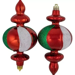 Multicolor Shatterproof Finial Ornaments, Set of 8