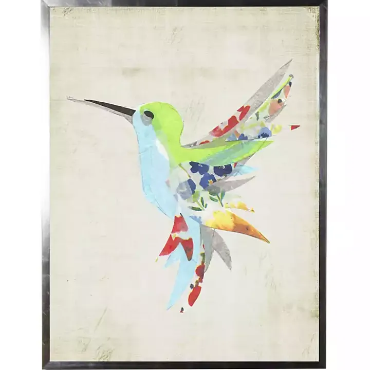 Multicolor Watercolor Hummingbird Framed Art Print
