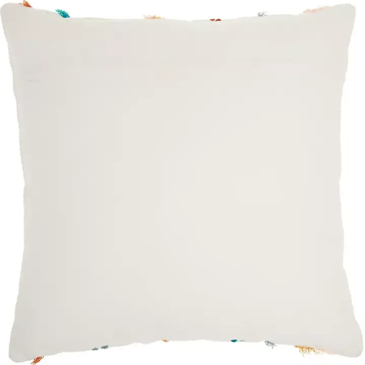 Multicolor Woven Dotted Lines Pillow