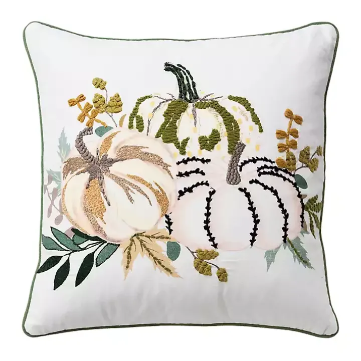 Multicolored Pumpkins Fall Color Throw Pillow