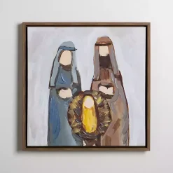 Nativity Neutral Canvas Wall Plaque