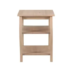Natural Prismatic Wood Accent Table