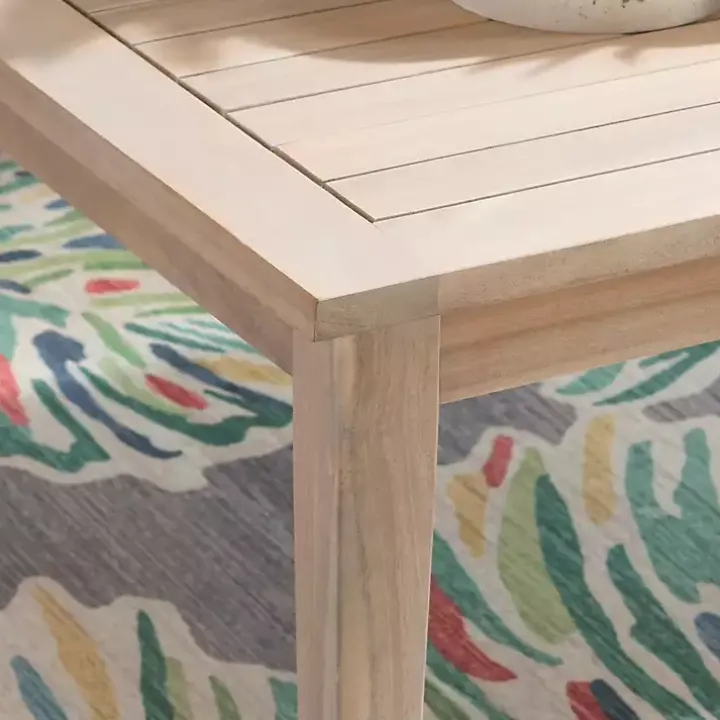 Natural Acacia Wood Slatted Outdoor Coffee Table