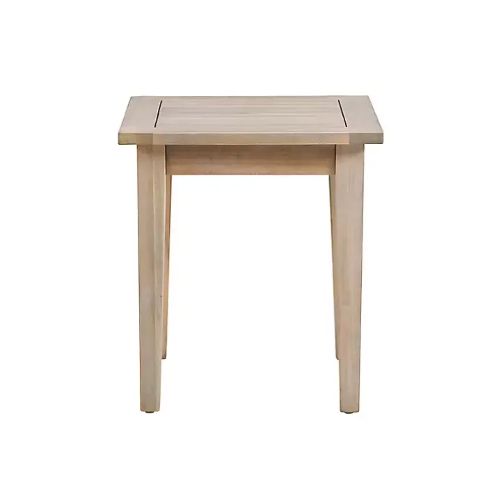 Natural Acacia Wood Slatted Outdoor Side Table