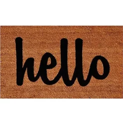 Natural and Black Coir Hello Doormat, 36x24 in.