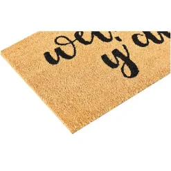 Natural and Black Welcome Y'all Doormat