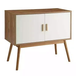 Natural and White Reversible Doors Cabinet