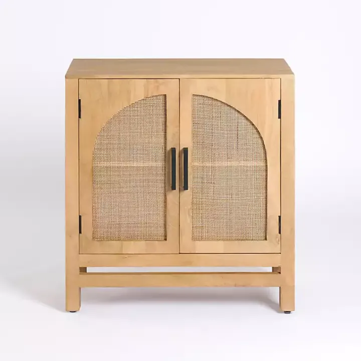 Natural Arch Cane and Wood Cabinet