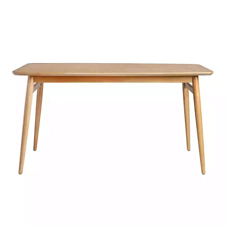 Natural Ash Wood Mid-Century Modern Dining Table