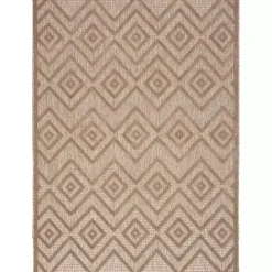 Natural Beige Diamond Indoor/Outdoor Area Rug, 4x6
