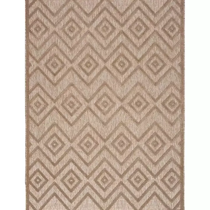 Natural Beige Diamond Indoor/Outdoor Area Rug, 5x7