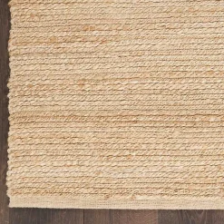Natural Bleach Jute Reversible Area Rug, 5x7