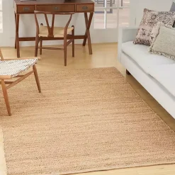 Natural Bleach Jute Reversible Area Rug, 5x7