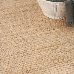 Natural Bleach Jute Reversible Area Rug, 5x7