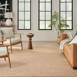 Natural Bleach Jute Reversible Area Rug, 8x10
