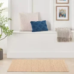 Natural Bleached Jute Area Rug, 3x5