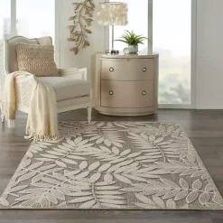 Natural Botanical Outdoor Area Rug, 6x9