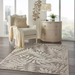 Natural Botanical Outdoor Area Rug, 6x9