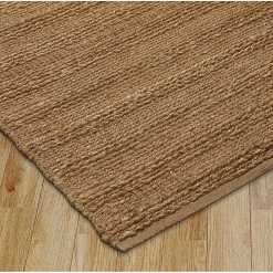 Natural Braided Jute Area Rug, 5x7