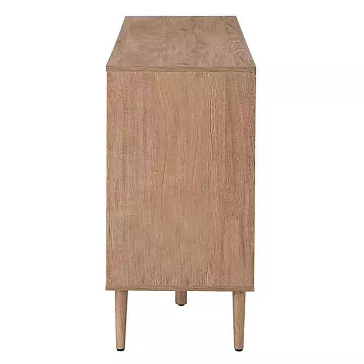 Natural Cane Wood Arched Sideboard Cabinet
