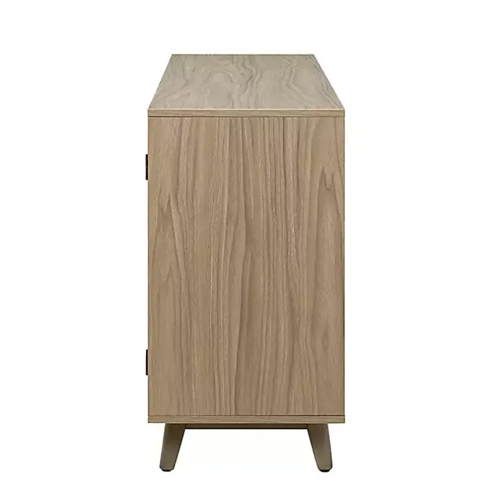 Natural Cane Wood Storage Media Cabinet