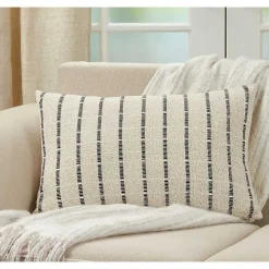 Natural Corded Cotton Lumbar Pillow