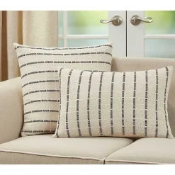 Natural Corded Cotton Lumbar Pillow