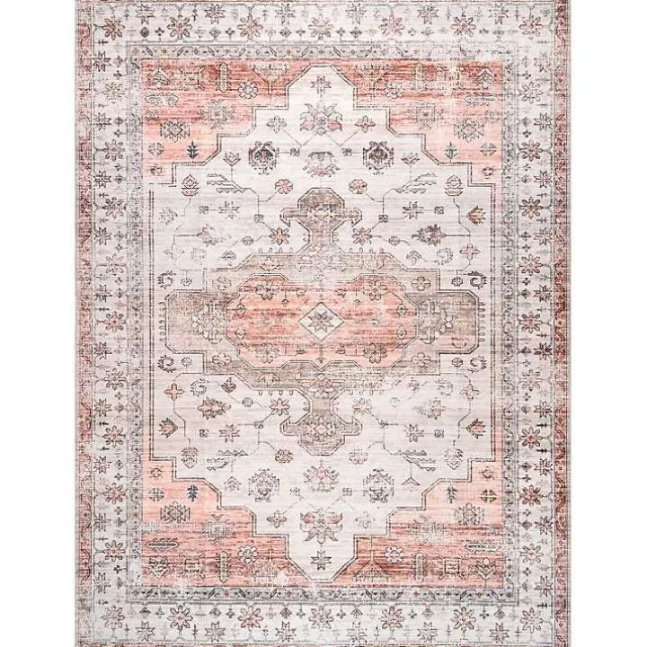 Natural Faded Vintage Washable Area Rug, 3x5