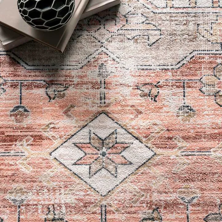 Natural Faded Vintage Washable Area Rug, 3x5