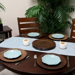 Natural Faux-Wood Charger Plates, Set of 12