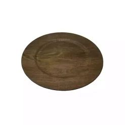 Natural Faux-Wood Charger Plates, Set of 12