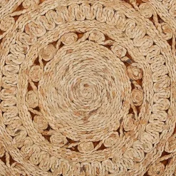 Natural Golden Sunshine Circular Area Rug, 4x4