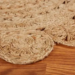 Natural Golden Sunshine Circular Area Rug, 4x4