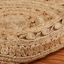 Natural Golden Sunshine Circular Area Rug, 4x4