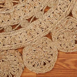 Natural Golden Sunshine Circular Area Rug, 4x4