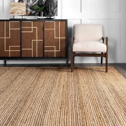 Natural Hand Woven Rigo Jute Area Rug, 10x13