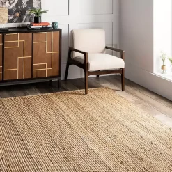Natural Hand Woven Rigo Jute Area Rug, 12x18