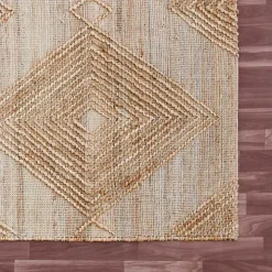 Natural Jute Diamond Modern Woven Area Rug, 5x8