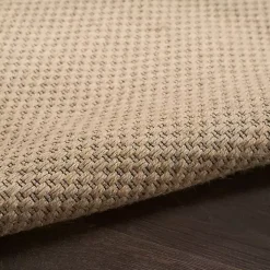 Natural Jute Solid Woven Area Rug, 7x9