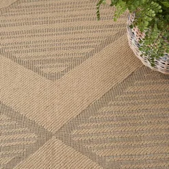Natural Jute Woven Diamond Area Rug, 3x5