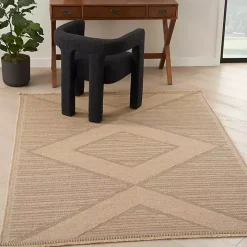Natural Jute Woven Diamond Area Rug, 5x7